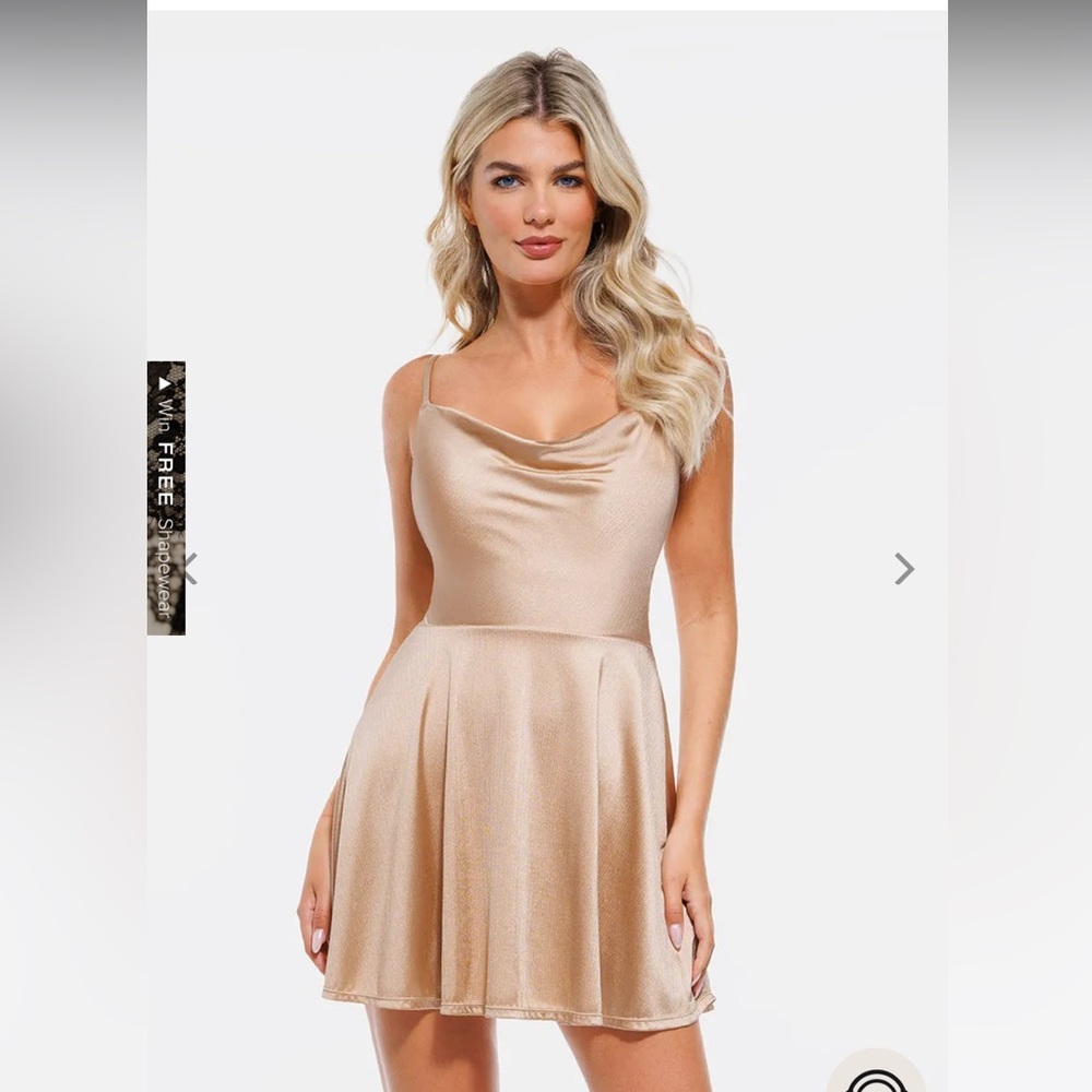 Elegant Gold Satin Dress